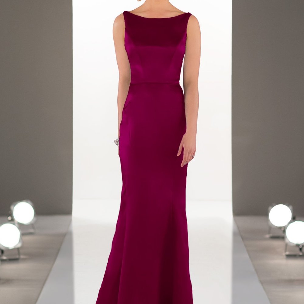 Sorella Vita 8918 Burgundy Satin Dress Sz 10 (14)